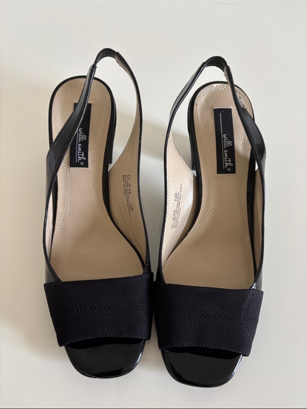 Willi Smith Genuine Leather open-toe slingback heels